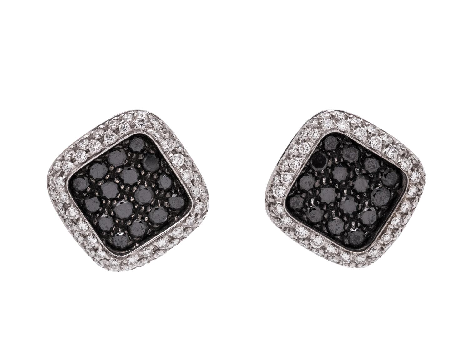DIAMOND AND BLACK DIAMOND EARCLIPS