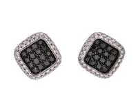 DIAMOND AND BLACK DIAMOND EARCLIPS