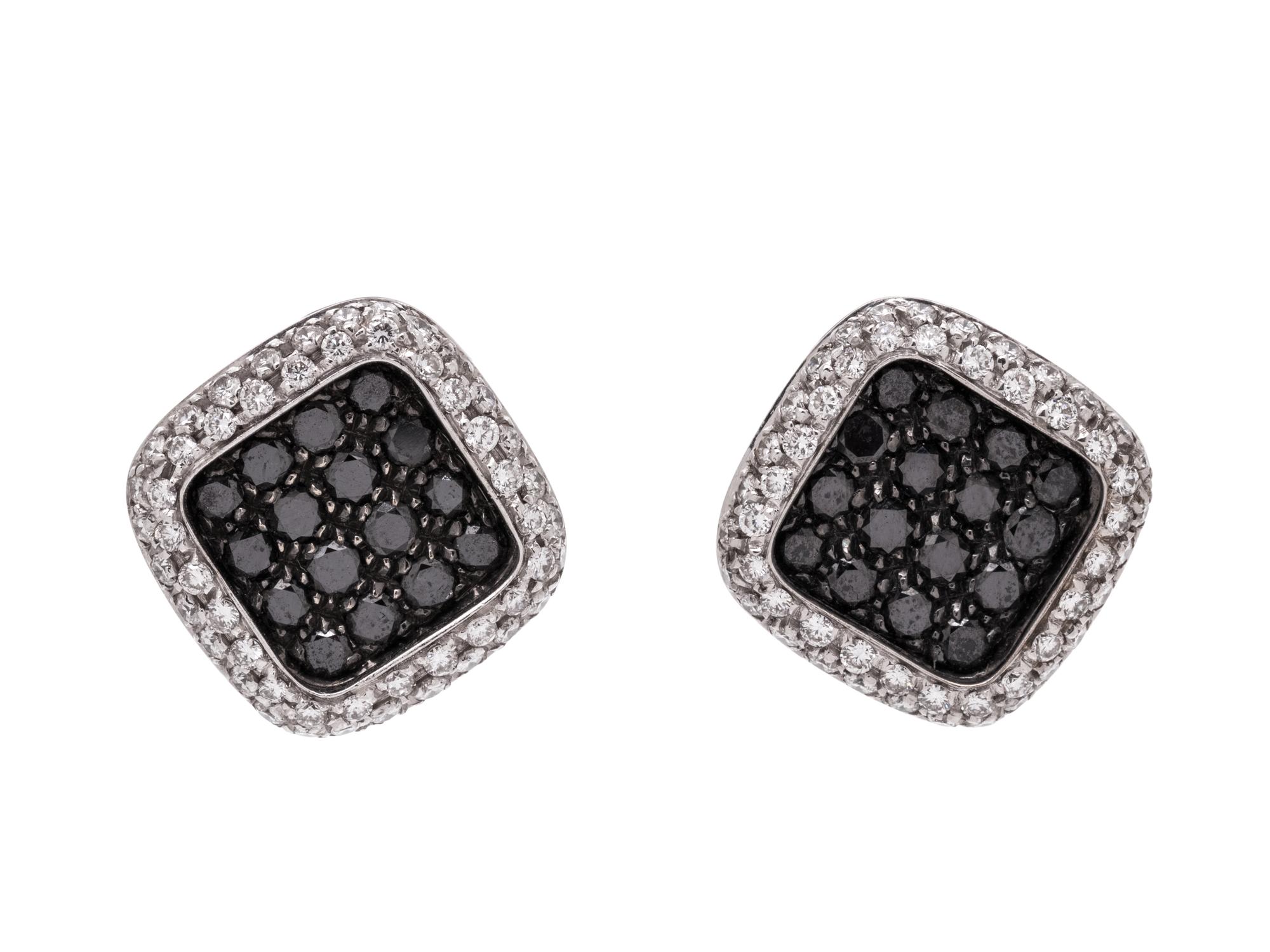 DIAMOND AND BLACK DIAMOND EARCLIPS