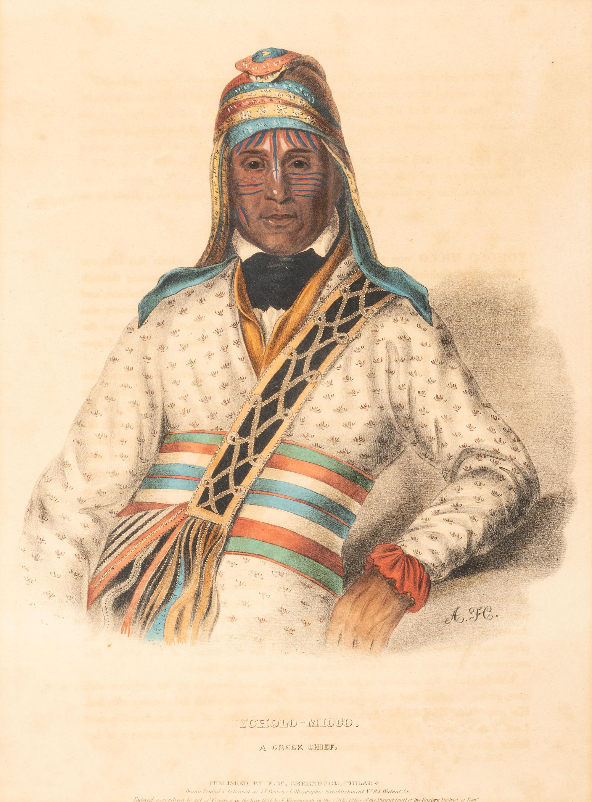 Six Hand-Colored Lithographs by McKenney and Hall