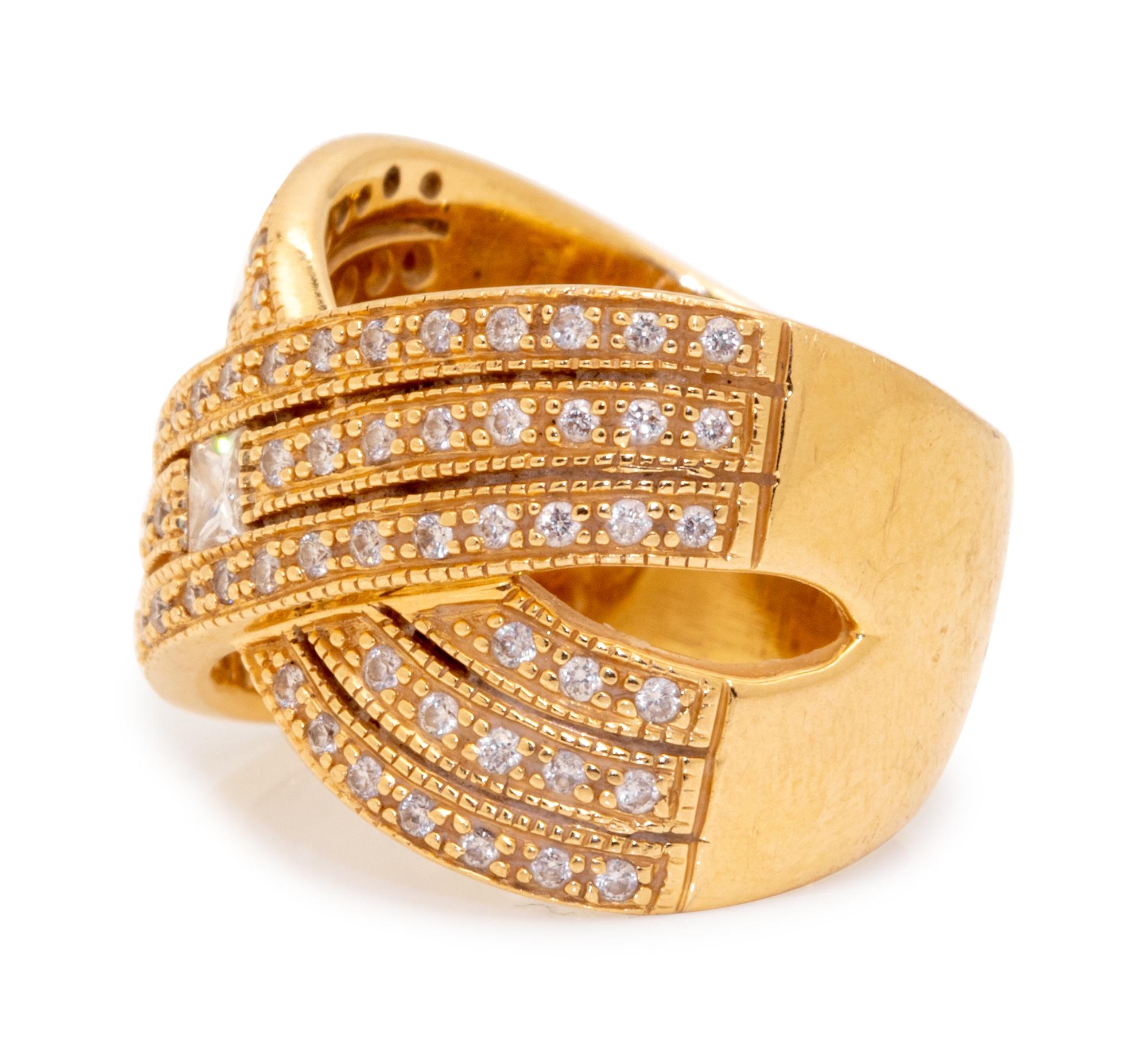 An 18 Karat Yellow Gold and Diamond Ring,