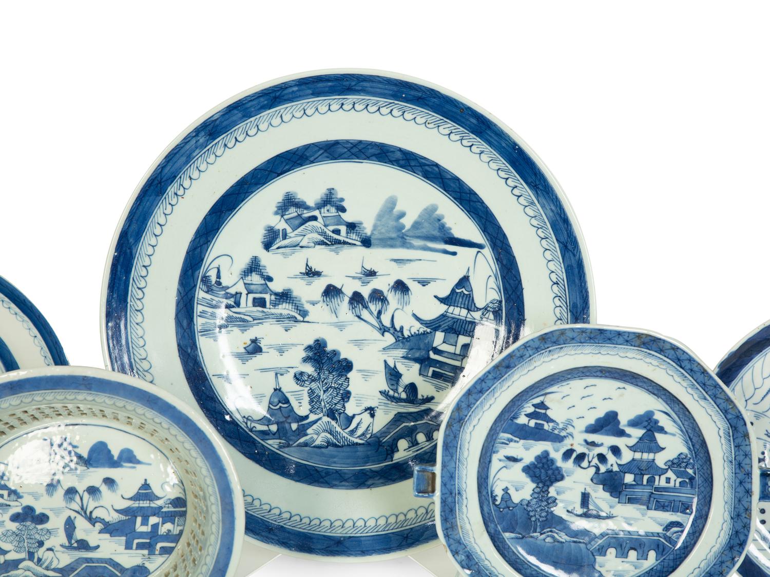 Five Canton Export Porcelain Articles