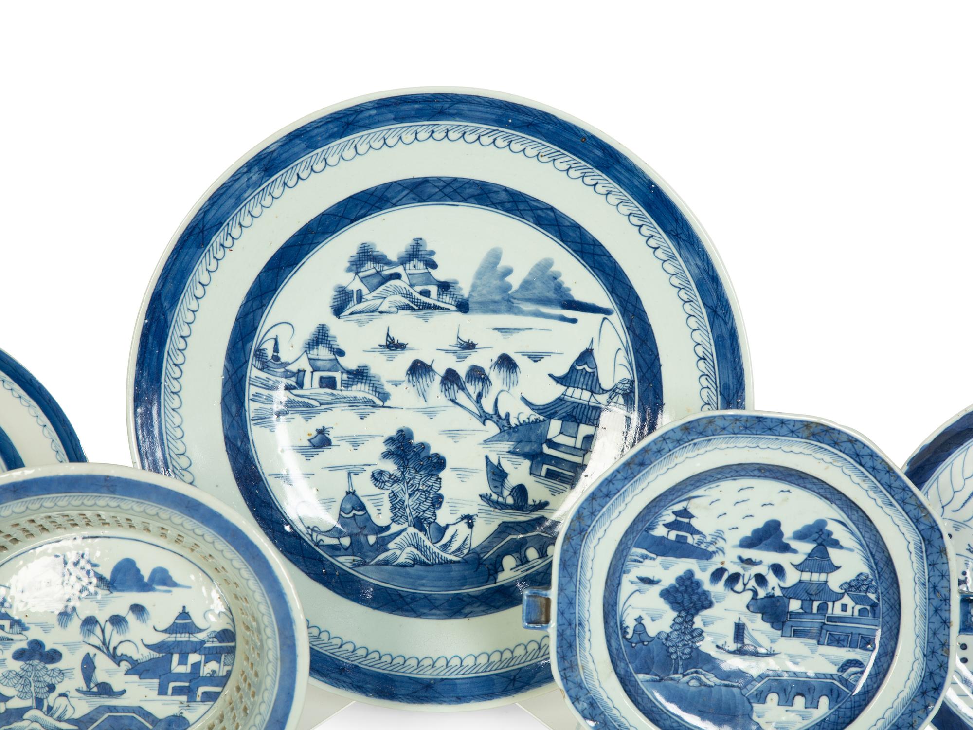 Five Canton Export Porcelain Articles