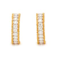 BUCCELLATI, BICOLOR GOLD AND DIAMOND HOOP EARRINGS