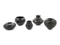 Five Blackware Pottery Vessels