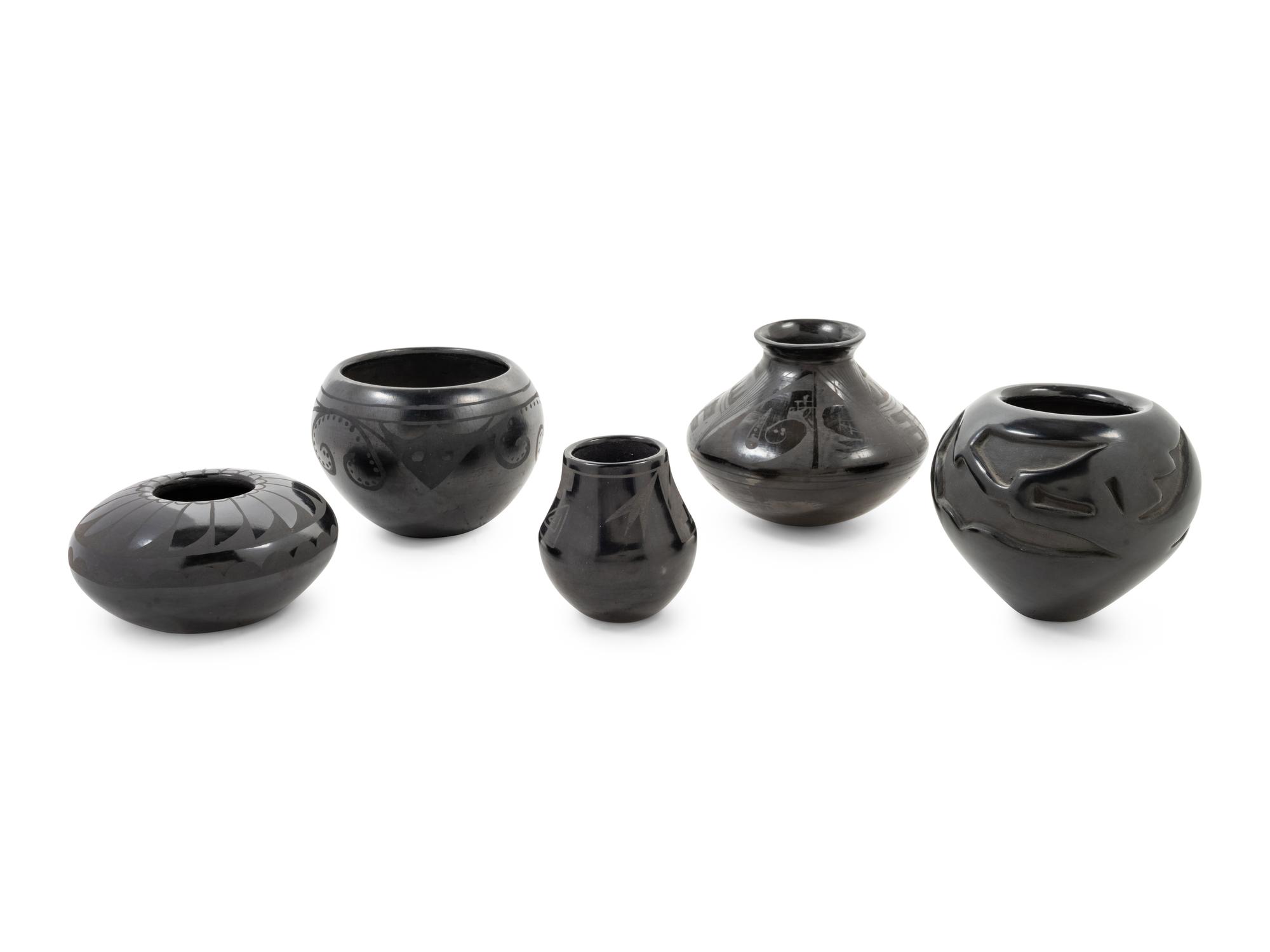 Five Blackware Pottery Vessels