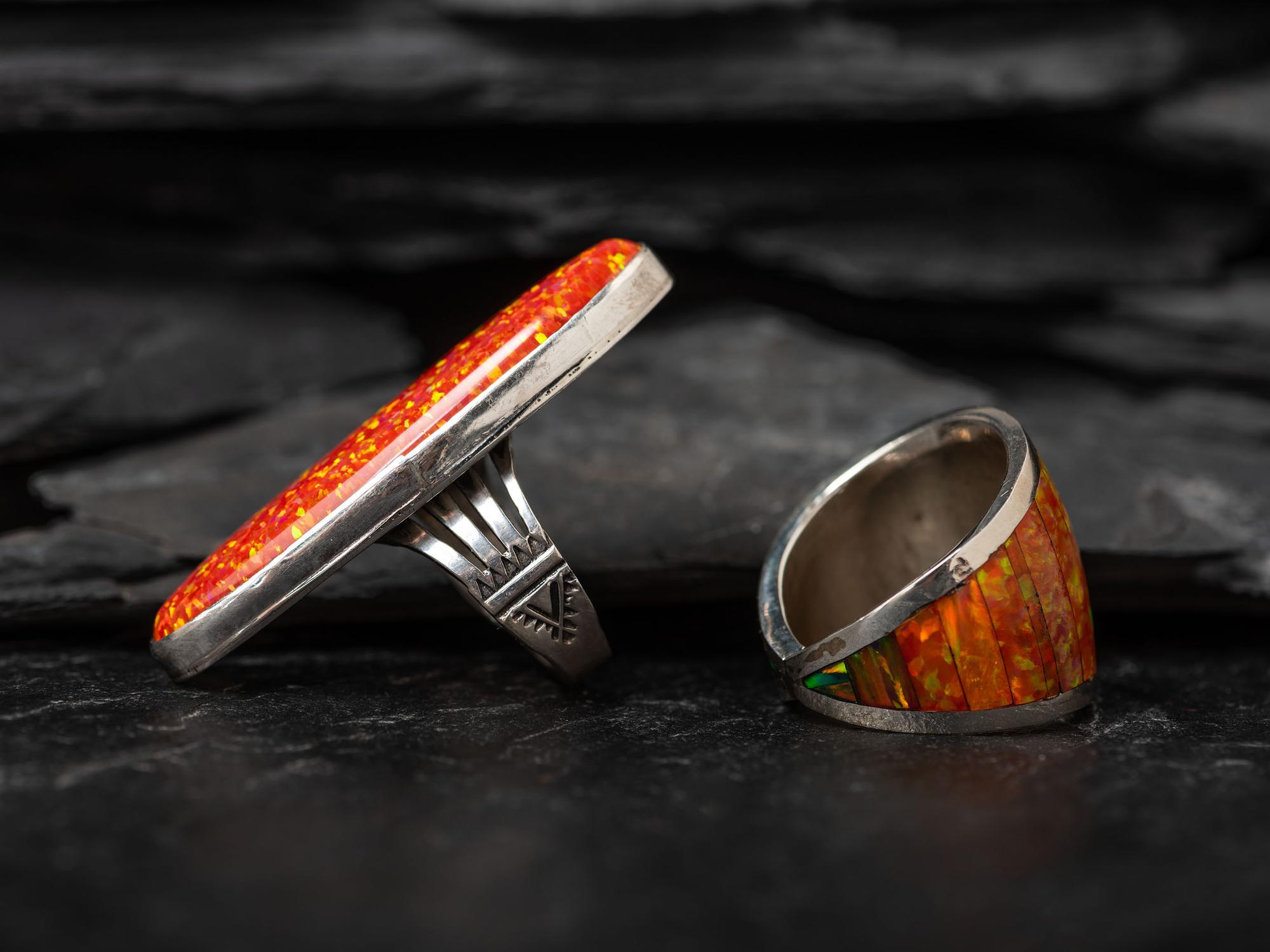Kewa, Zuni, and Navajo Earrings and Ring