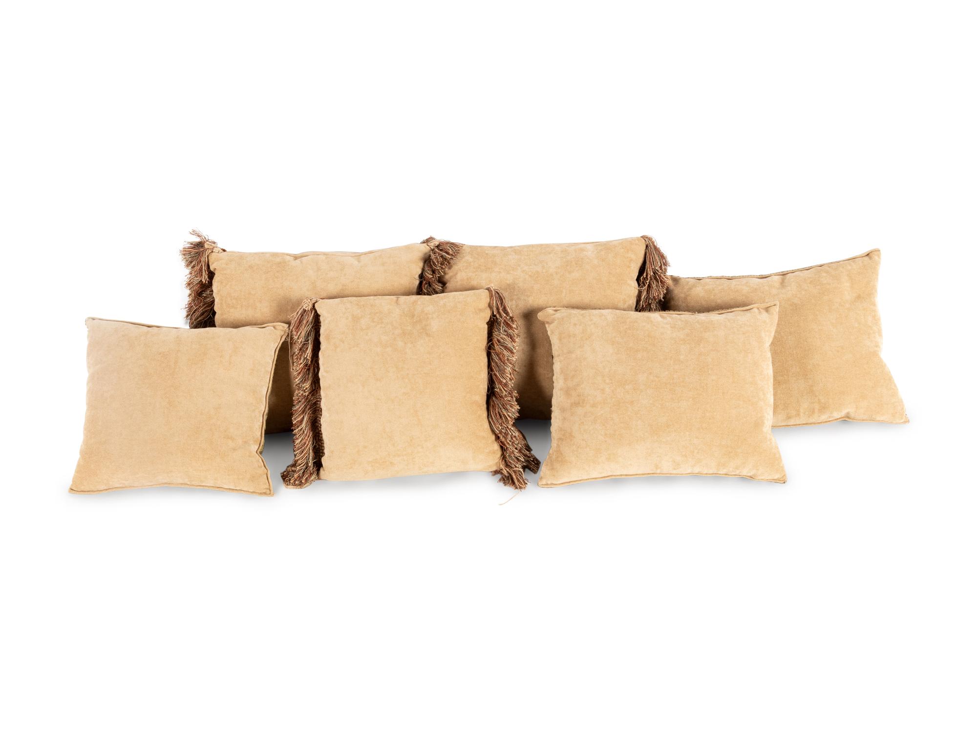 Six Tapestry Upholstered Pillows
