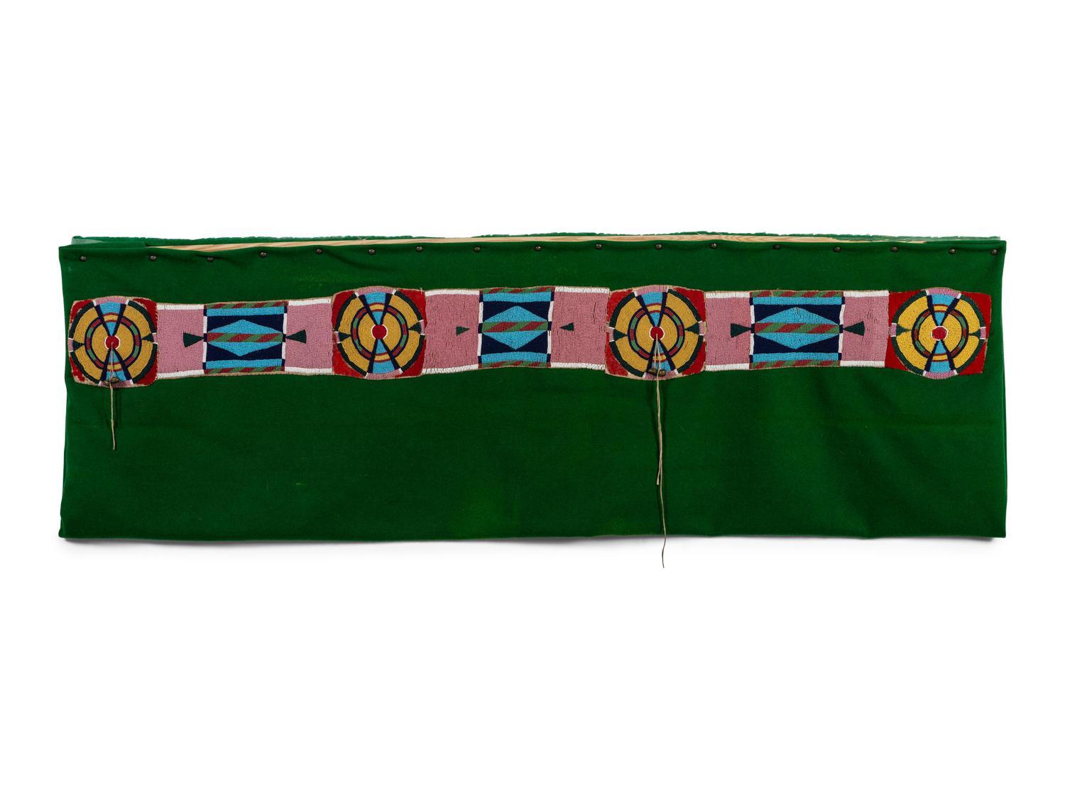 Apsáalooke (Crow) Beaded Hide Blanket Strip, with Blanket