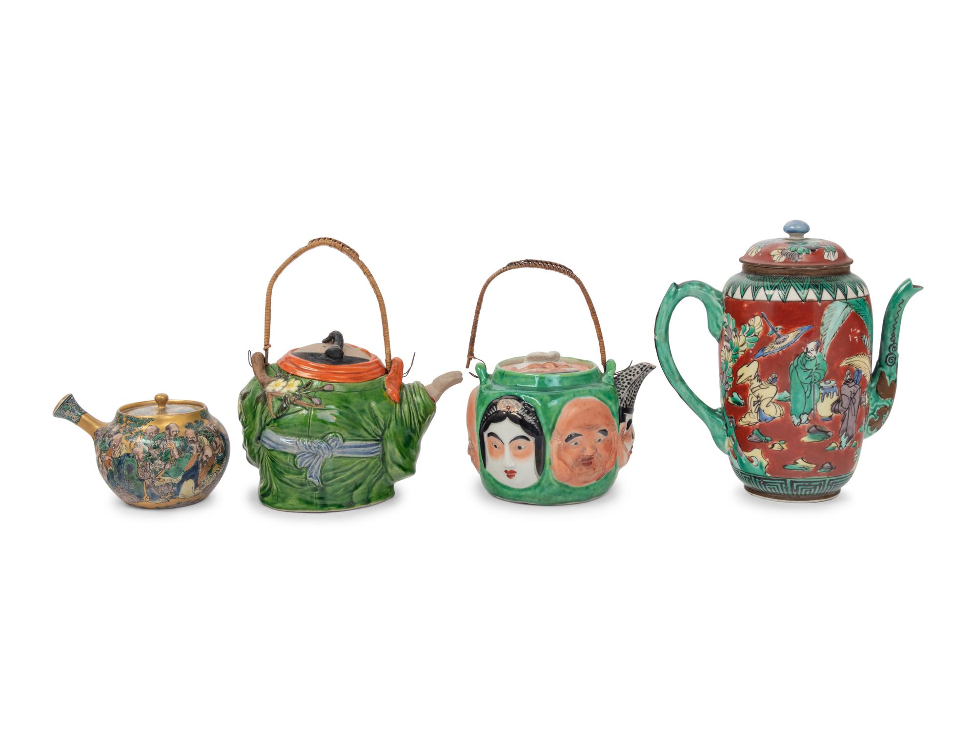 Four Japanese 'Figure' Teapots