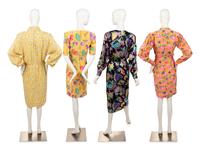 Four Designer Dresses: One Hanae Mori, Two Ungaro, One Givenchy, 1980-90s