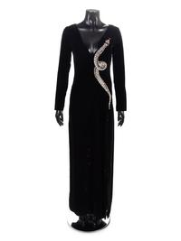 Valentino Evening Dress with Embroidered Snake, 1970-80s