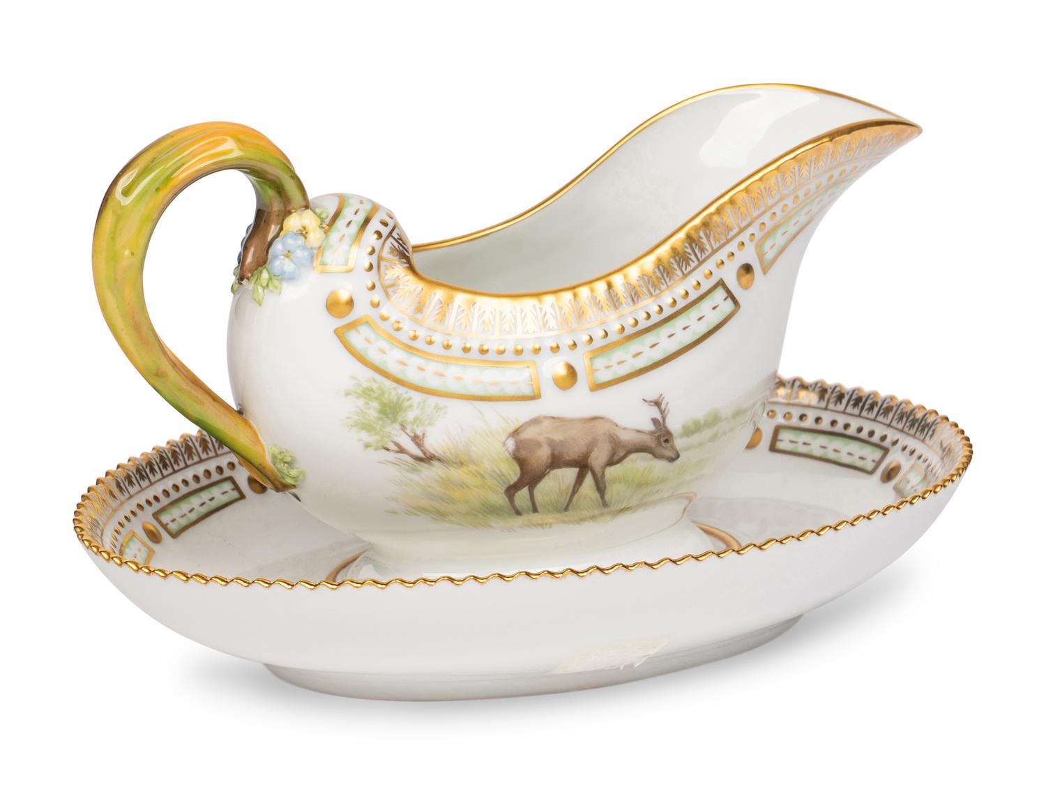 A Royal Copenhagen Fauna Danica Porcelain Sauce Boat