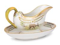 A Royal Copenhagen Fauna Danica Porcelain Sauce Boat