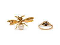 ANTIQUE, COLLECTION OF YELLOW GOLD JEWELRY