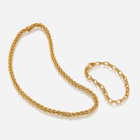 Two pieces of gold jewelry Italy