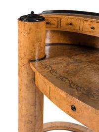 A Biedermeier Style Part Ebonized and Inlaid Karelian Birch Desk