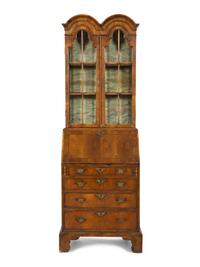 A George I Style Walnut Bureau Bookcase