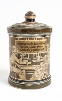 A German Stoneware Jar Height 8 1/4 inches. — 19TH CENTURY