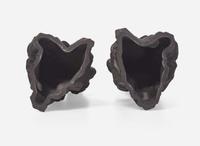 A Pair of Wedgwood Black Basalt Triton Figural Candlesticks, UK, 1973