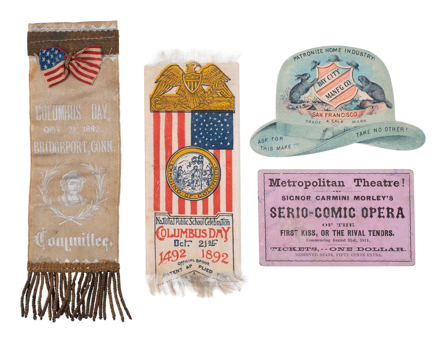 [EPHEMERA]. A group of 19th-century advertisements, publications, and ephemera.