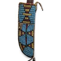 Sioux Beaded Hide Knife Sheath, with Knife
