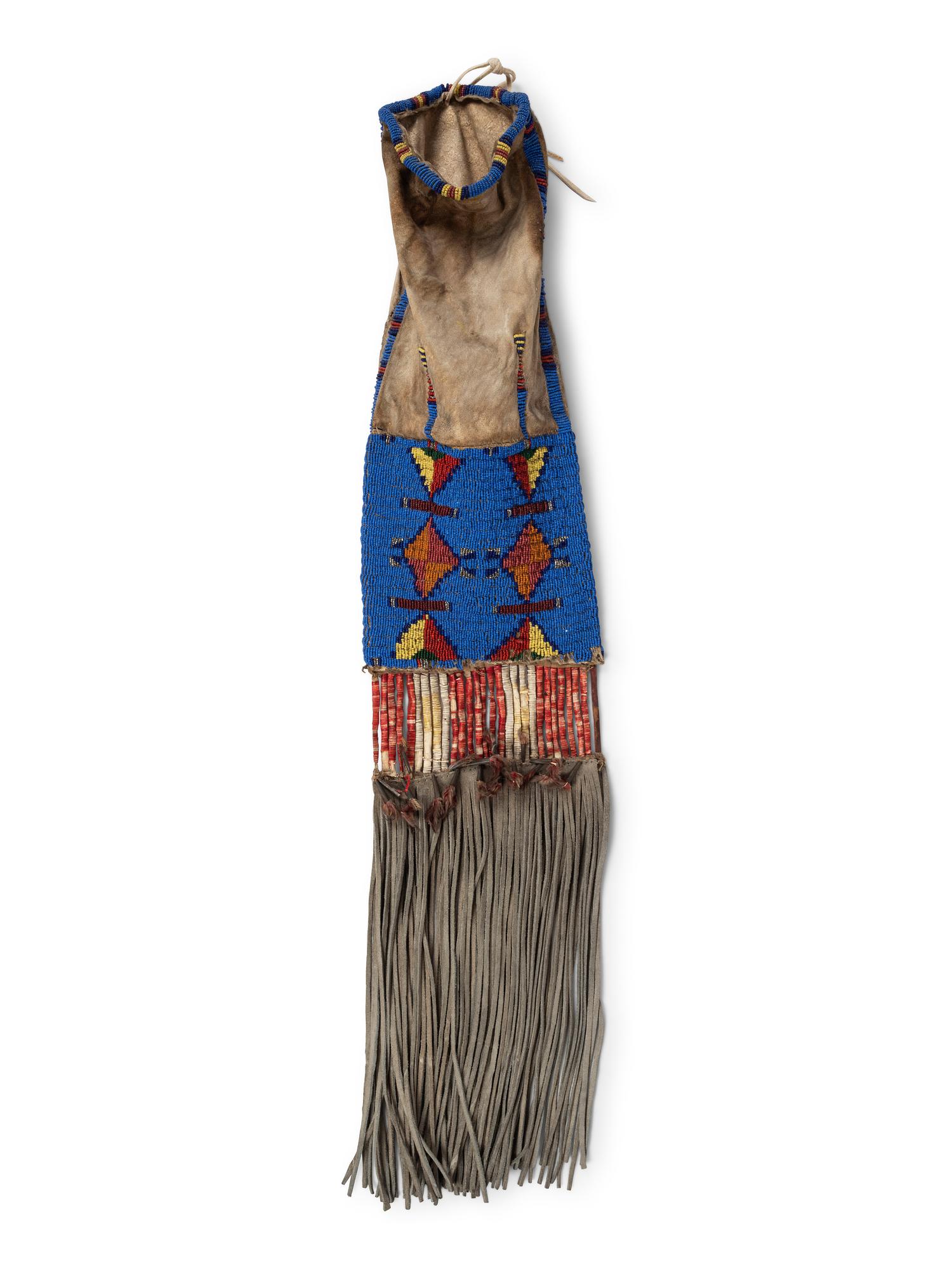 Sioux Beaded Hide Tobacco Bag