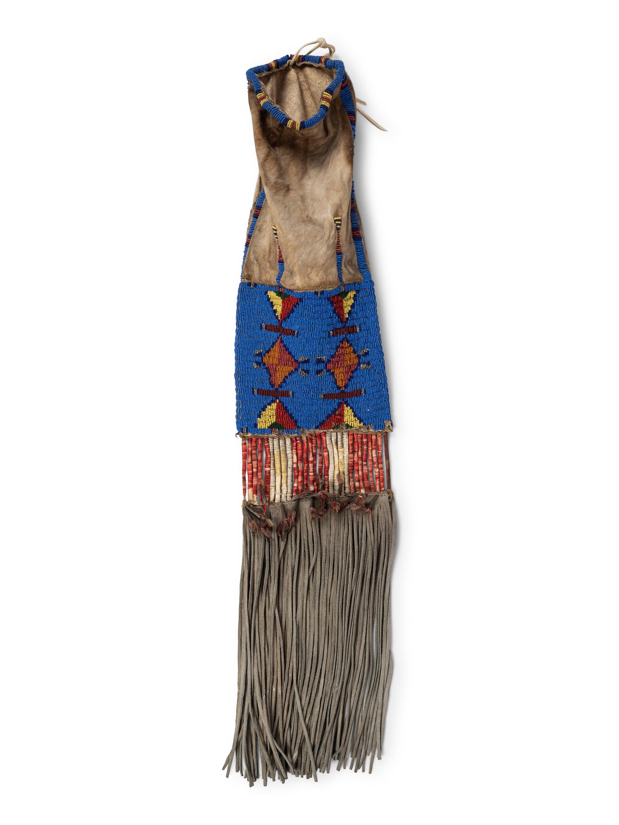 Sioux Beaded Hide Tobacco Bag