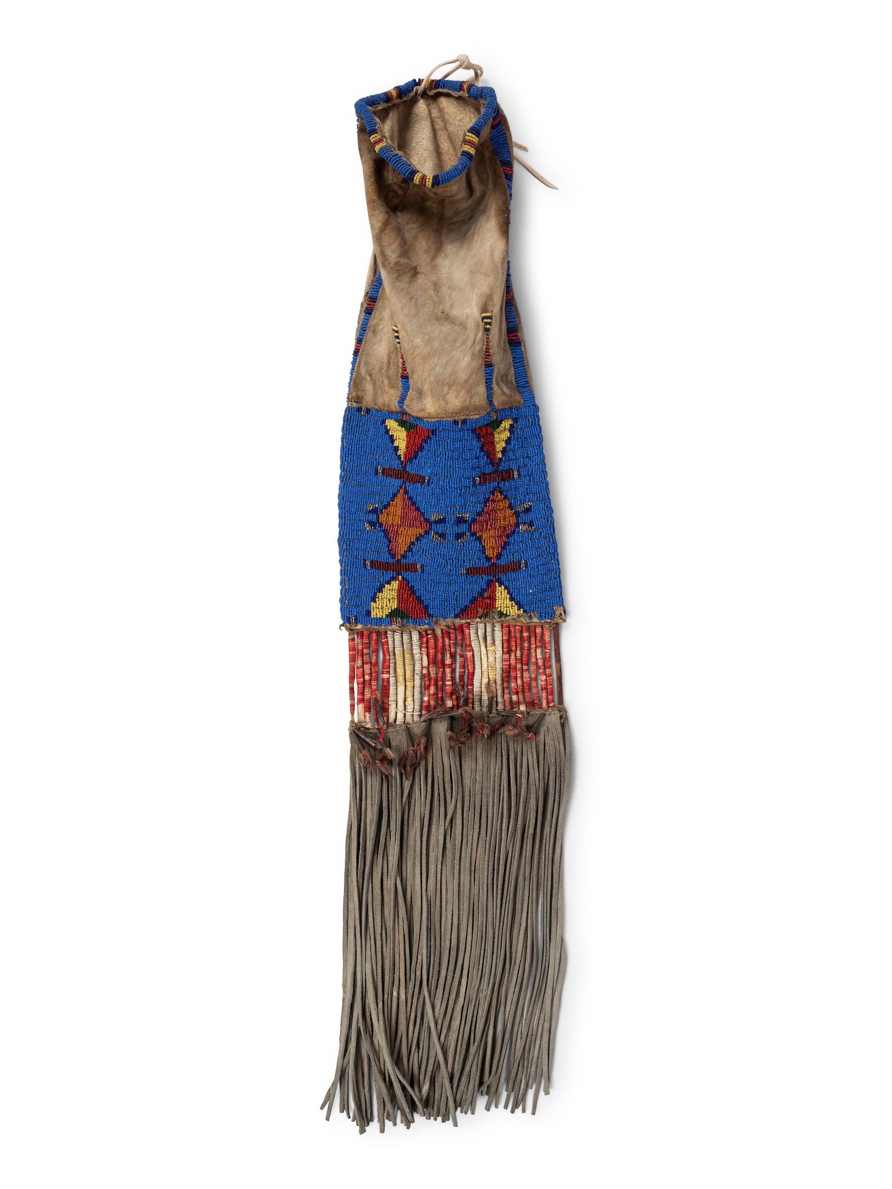 Sioux Beaded Hide Tobacco Bag