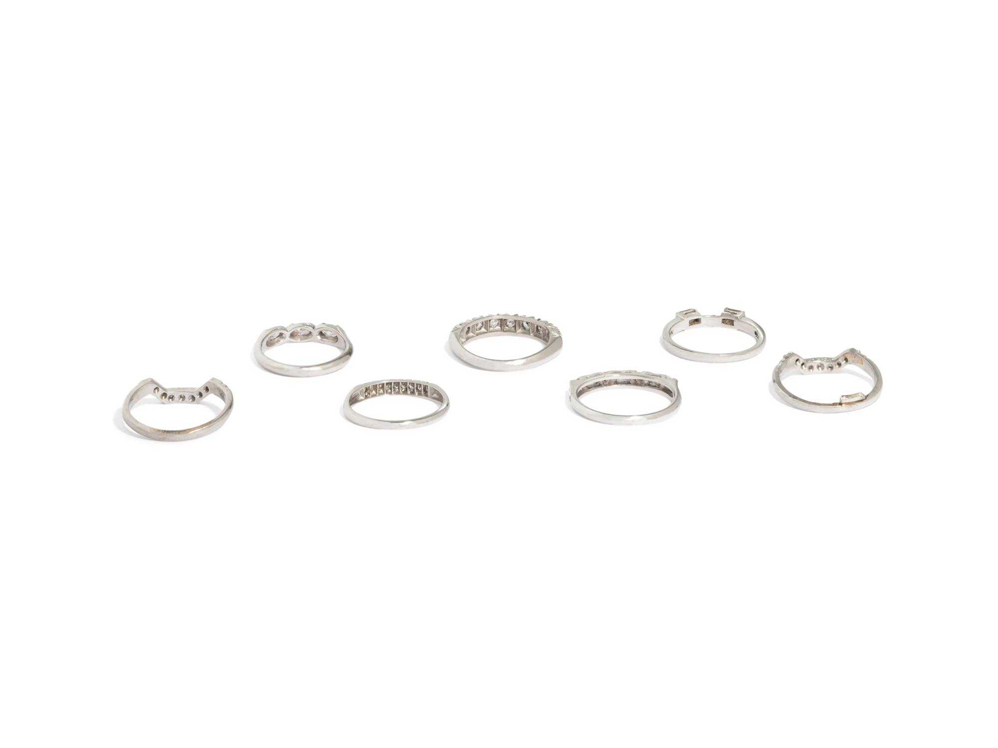 COLLECTION OF STACKING DIAMOND RINGS