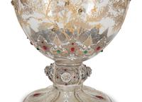 A Moser Gilded and Jeweled Enameled Crystal Vase