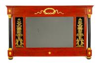 A Parcel Gilt and Ebonized Mirror Height 34 1/2 x width 55 1/2 inches. — 19TH CENTURY