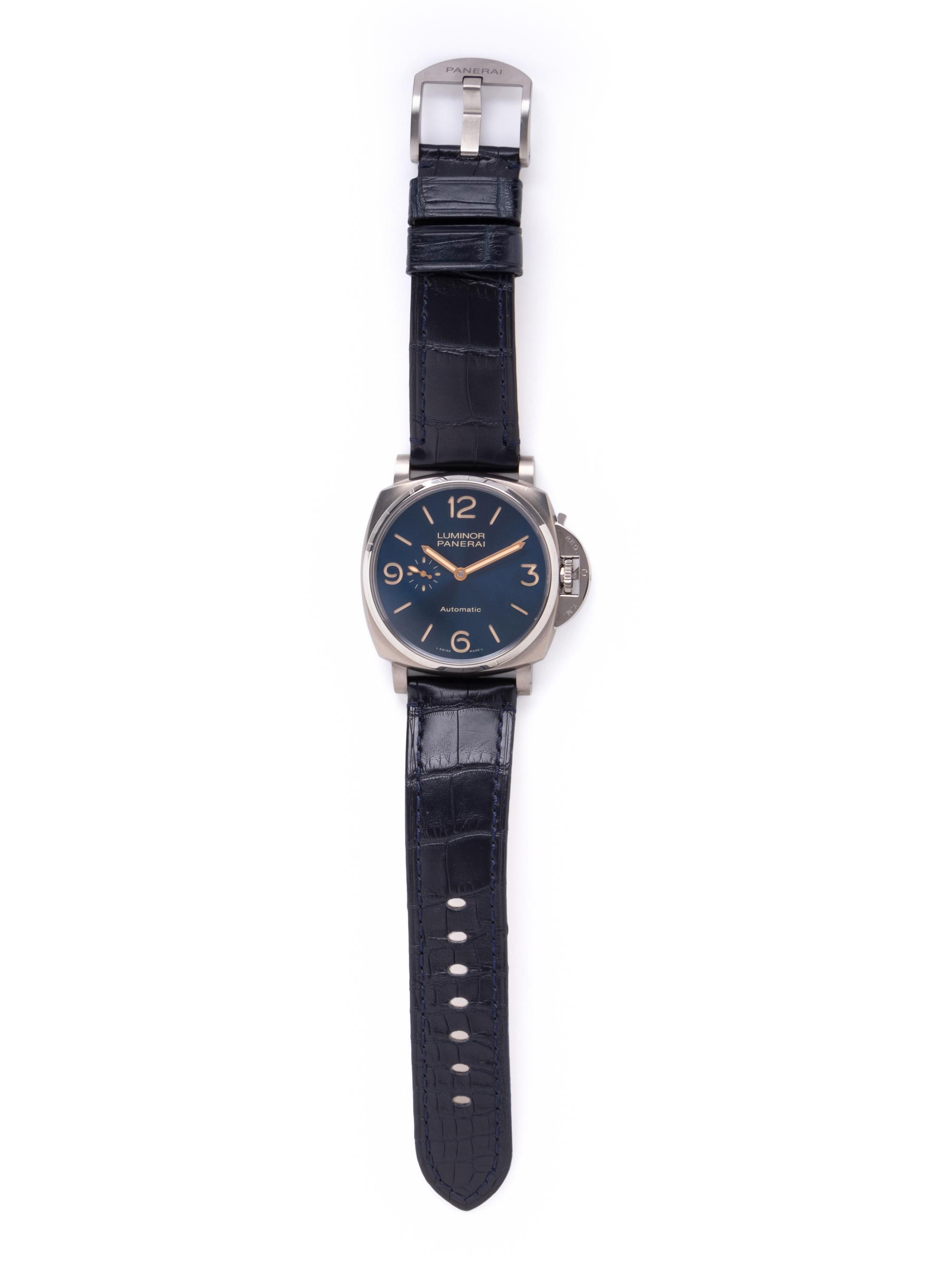 PANERAI, REF. PAM00729 TITANIUM 'LUMINOR DUE' WRISTWATCH
