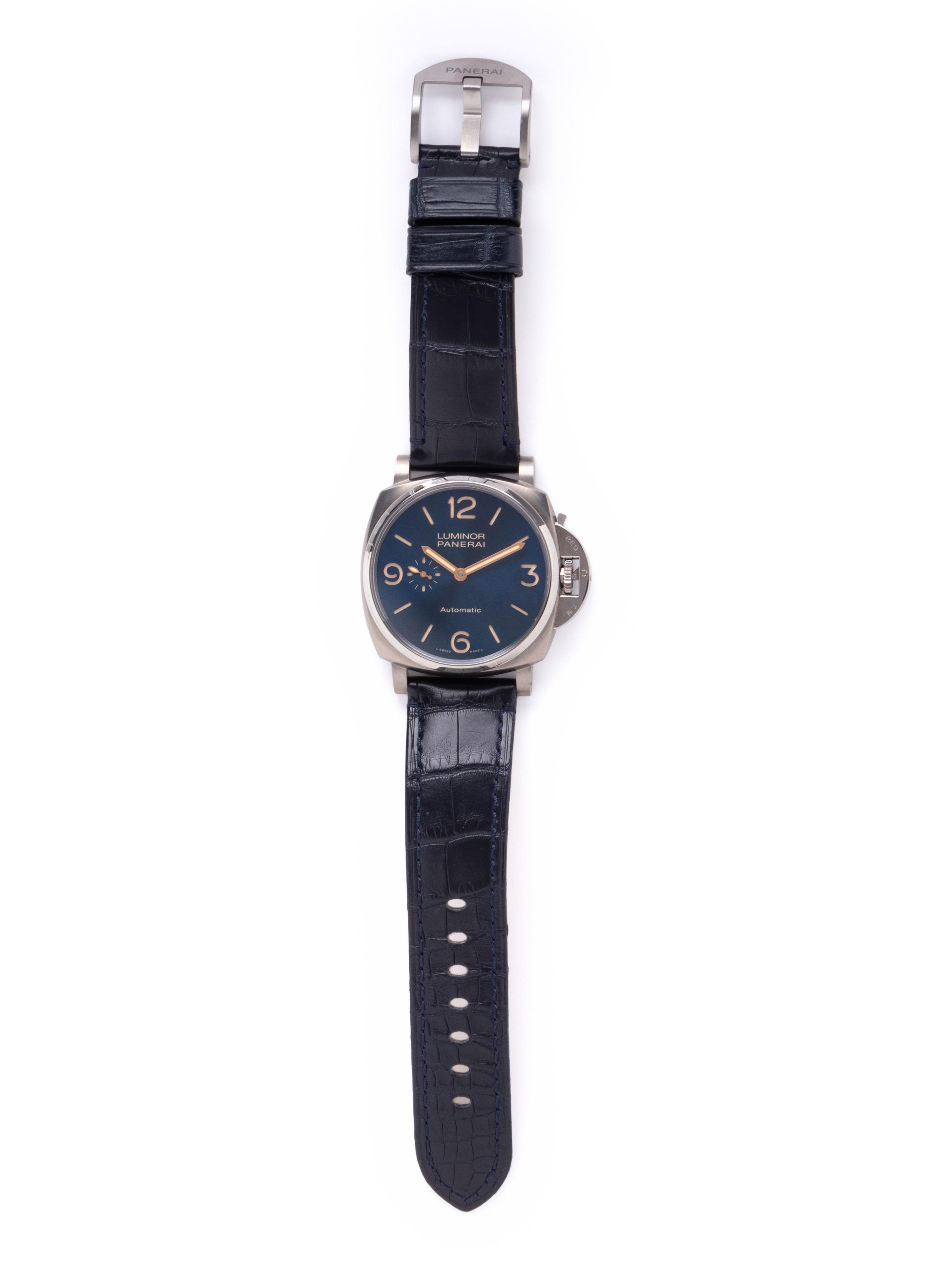 PANERAI, REF. PAM00729 TITANIUM 'LUMINOR DUE' WRISTWATCH