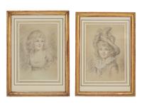 A Pair of French Pastel Portraits of a Young Girl and Young Boy