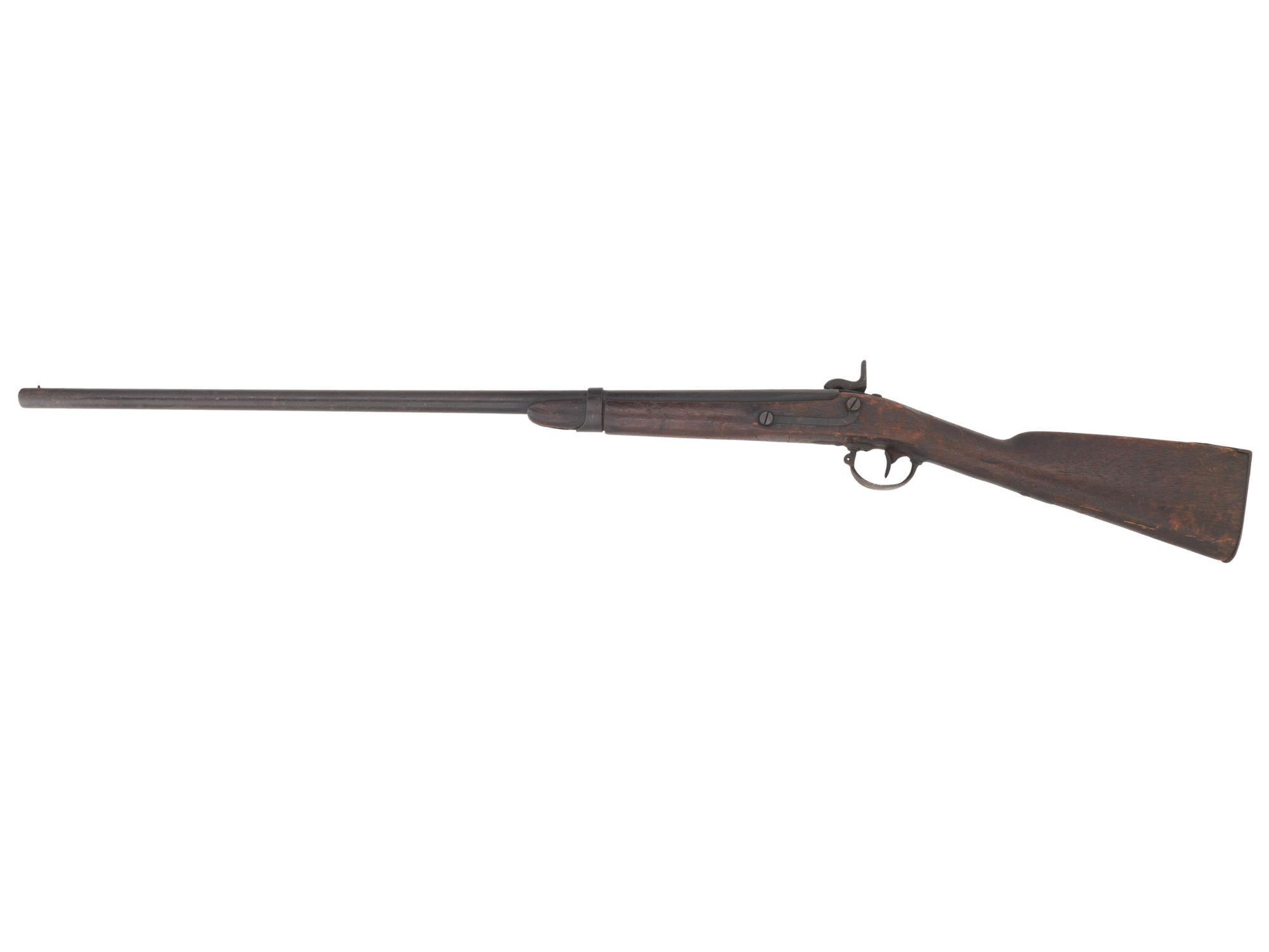 [CIVIL WAR]. Confederate altered Model 1842 Springfield Musket dated-1851, captured at Siege of Vicksburg with original inscribed provenance tag from the Dr. William H.H. King museum in Illinois.