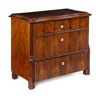 A Continental Mahogany Veneered Chest of Drawers