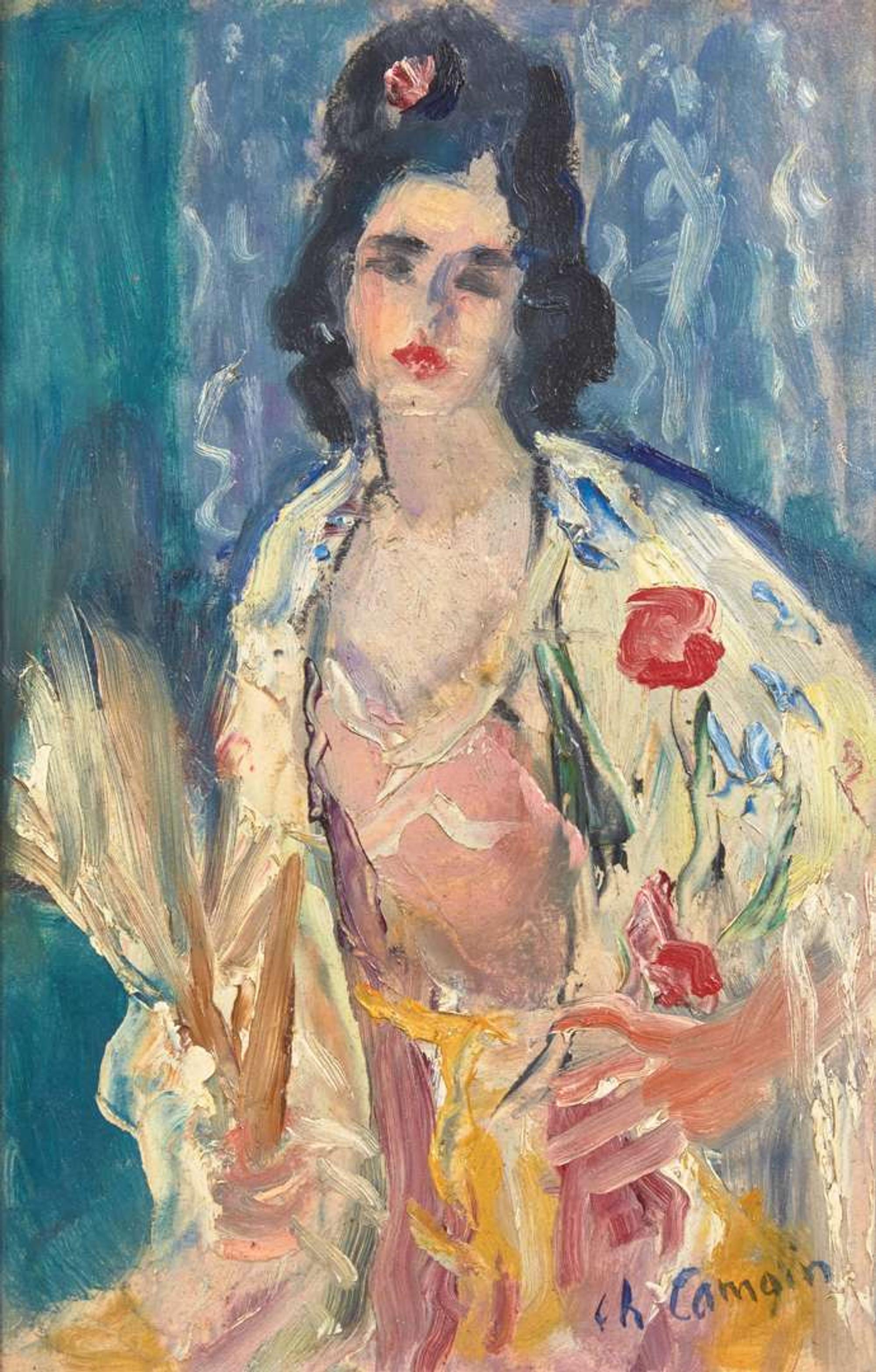 Charles Camoin (French, 1879-1965) - Femme à l'Éventail