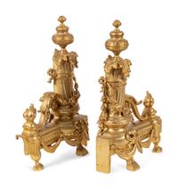A Napoleon III Style Gilt Bronze Fireplace Suite