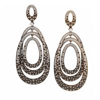 Diamond, Colored Diamond, and Blackened Gold Earrings
