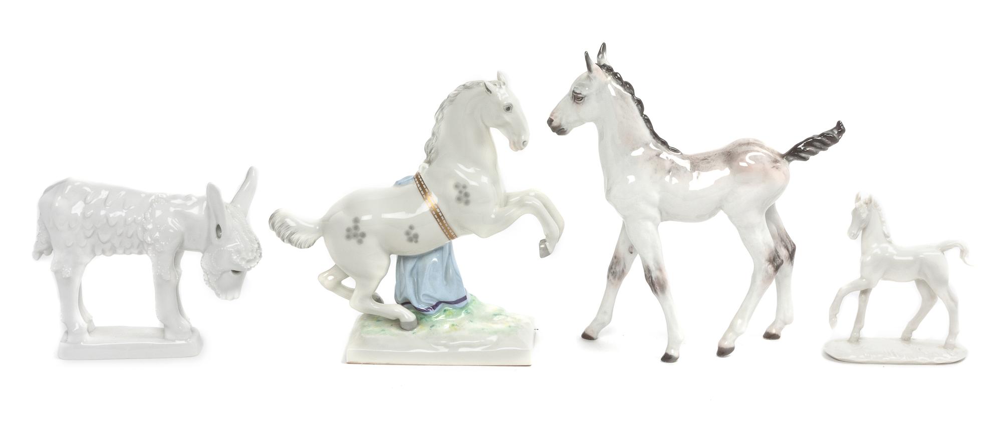 Four German Porcelain Figures Width of widest 9 inches. — 20TH CENTURY