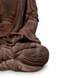 A Chinese Carved Wood Seated Buddha