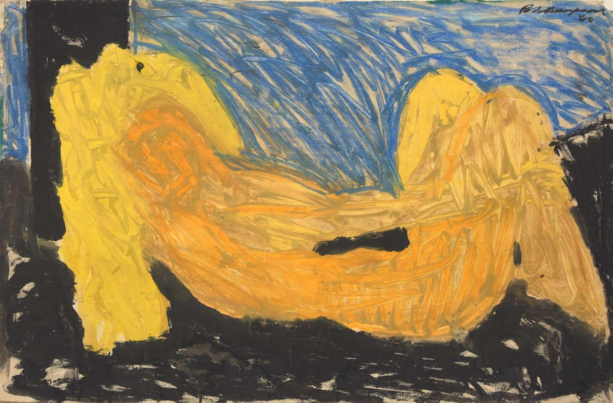 Bob Thompson (American, 1937-1966) - Golden Nude