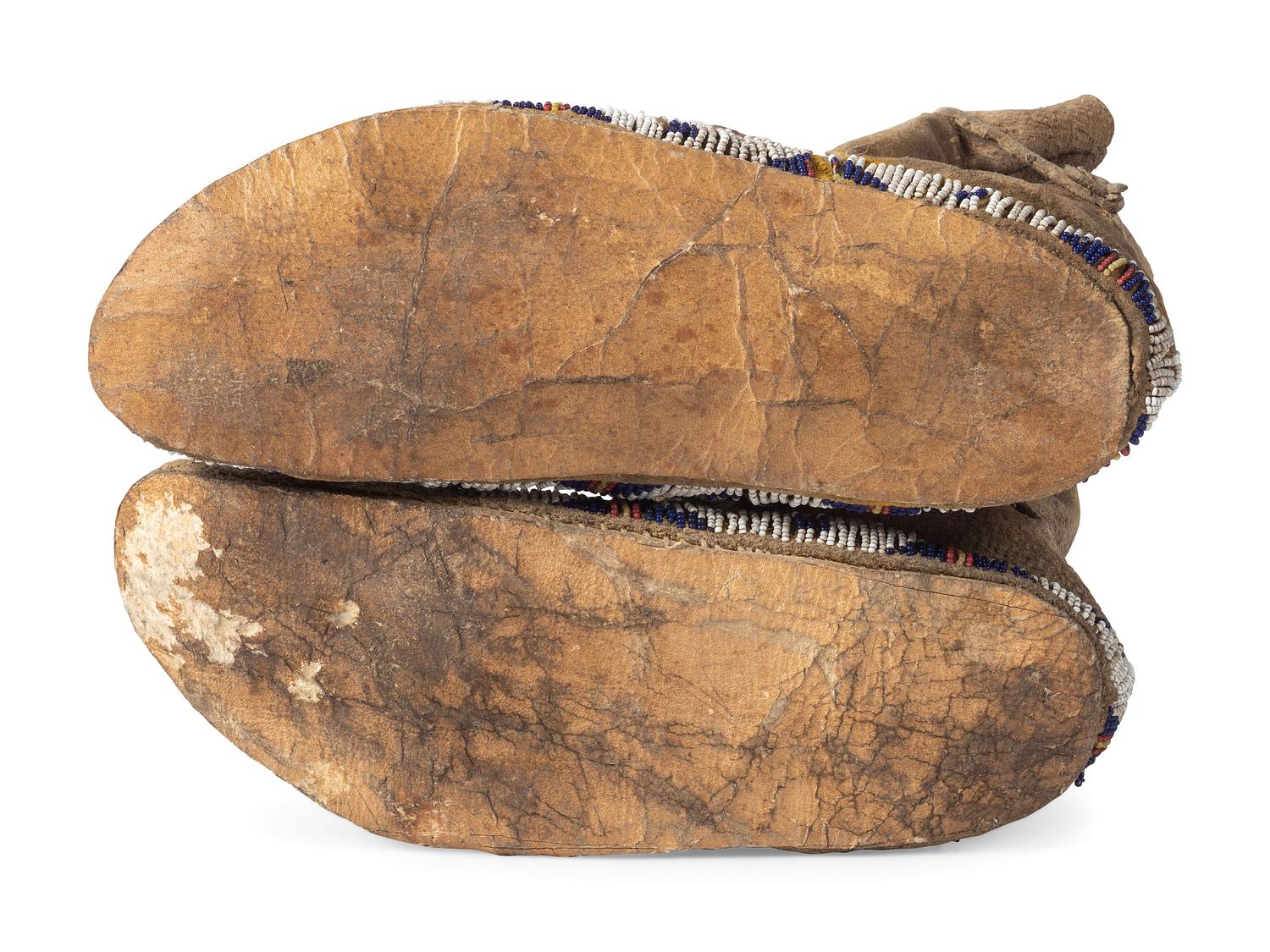 Sioux Beaded Buffalo Hide Hightop Moccasins