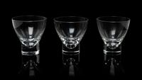 A Set of Twelve Steuben Footed Glass Tumblers Height 3 3/4 inches.