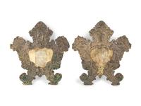 A Pair of Continental Baroque Pressed Brass Mirror Frames