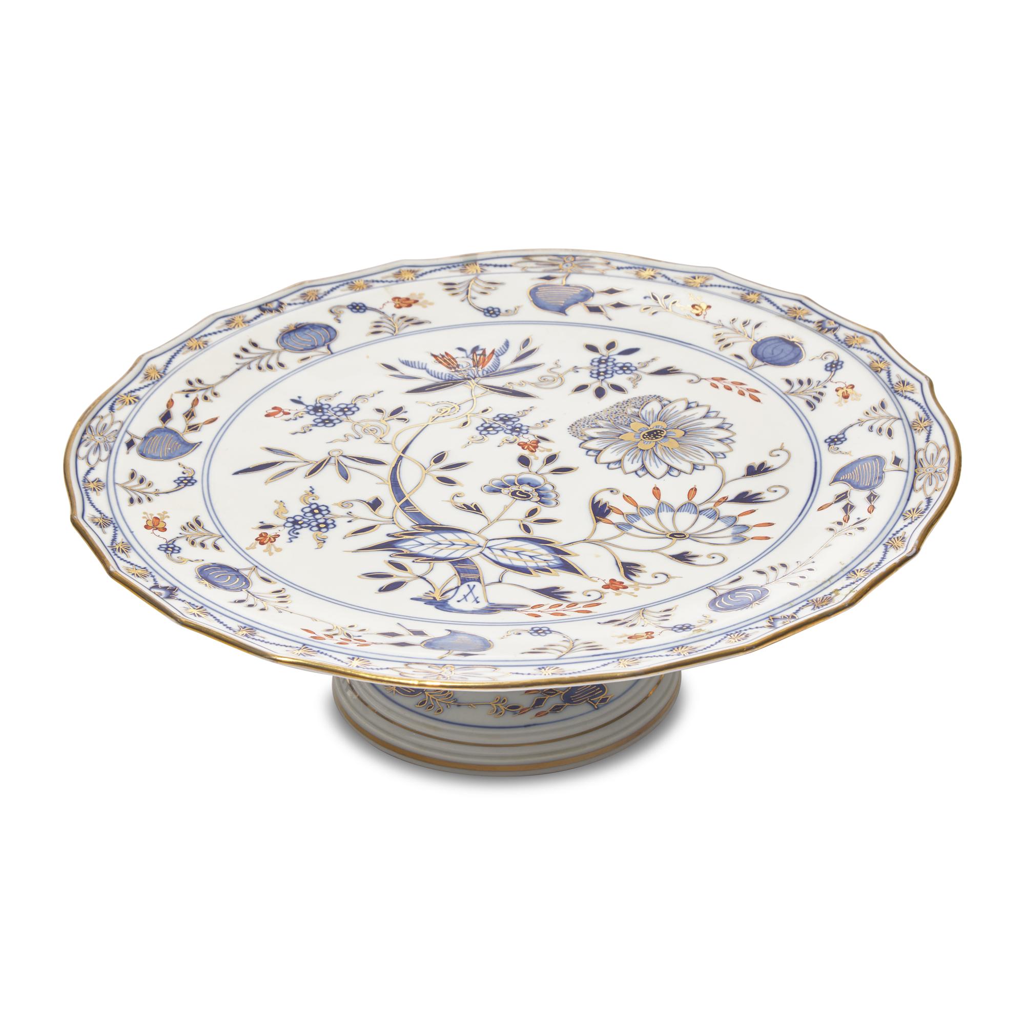 An Assembled Meissen Blue Onion Porcelain Luncheon Service