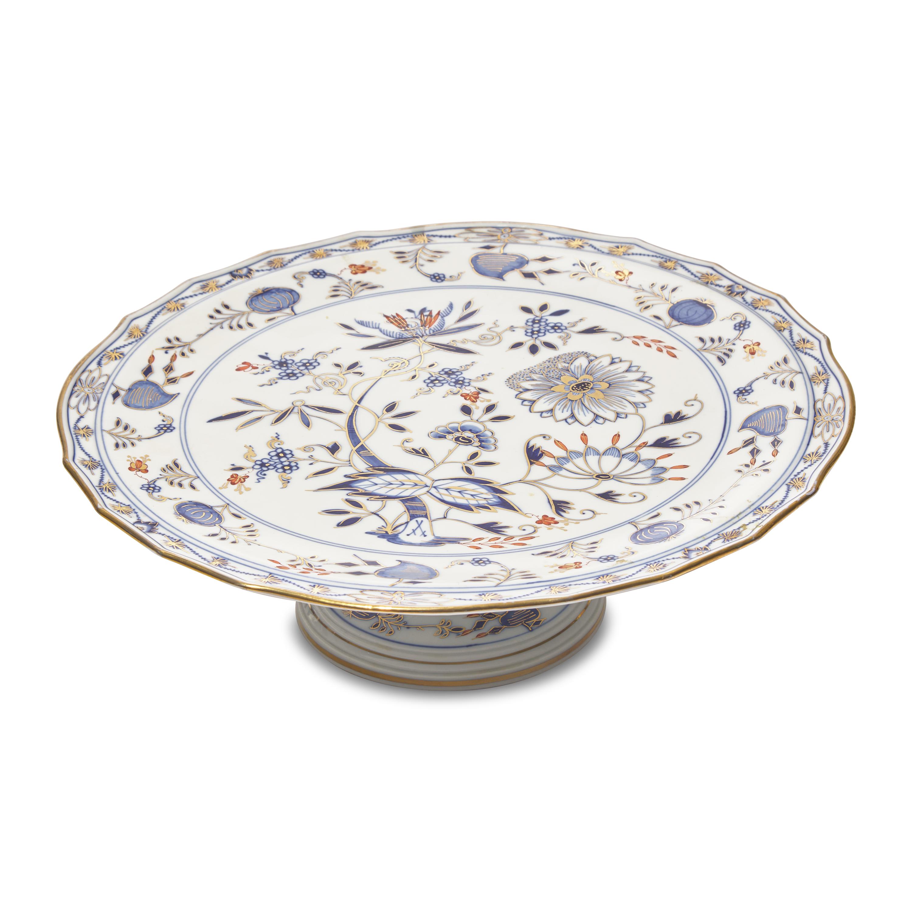 An Assembled Meissen Blue Onion Porcelain Luncheon Service