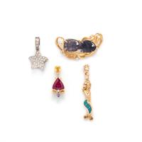 COLLECTION OF WIRE NECKLACES AND SEA MOTIF PENDANTS