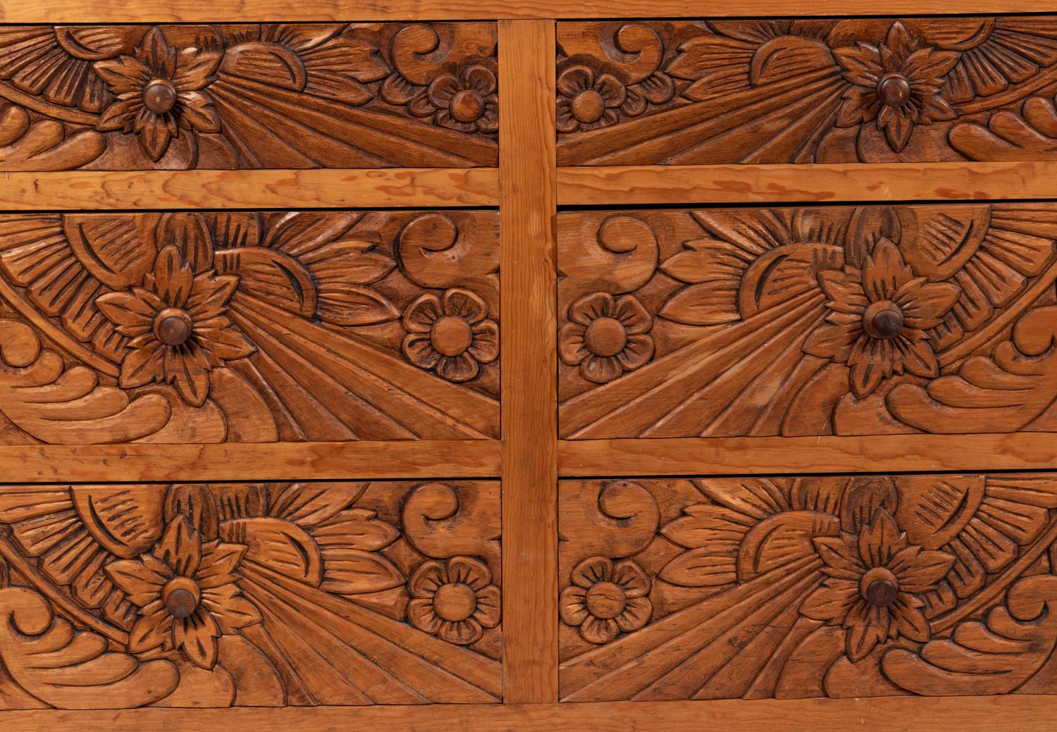 A Carved Central American Chest of Drawers